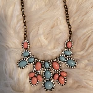 Super cute teal and peach necklace